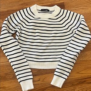 French Connection Striped Cotton Sweater, sz S